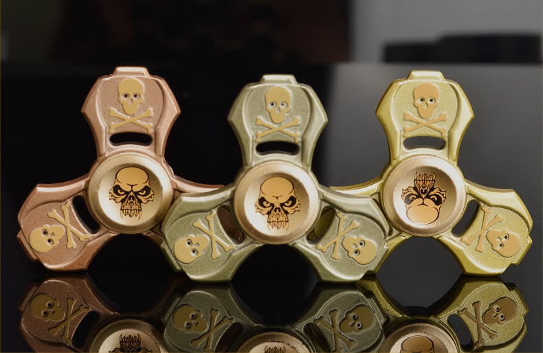 Pirate Style Aluminum Metal Fidget SPINNER Stress Reducer Toy for Autism Adult, Child (Green)